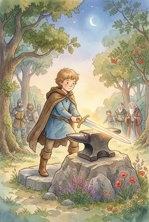 Le roi Arthur et l'épée Excalibur